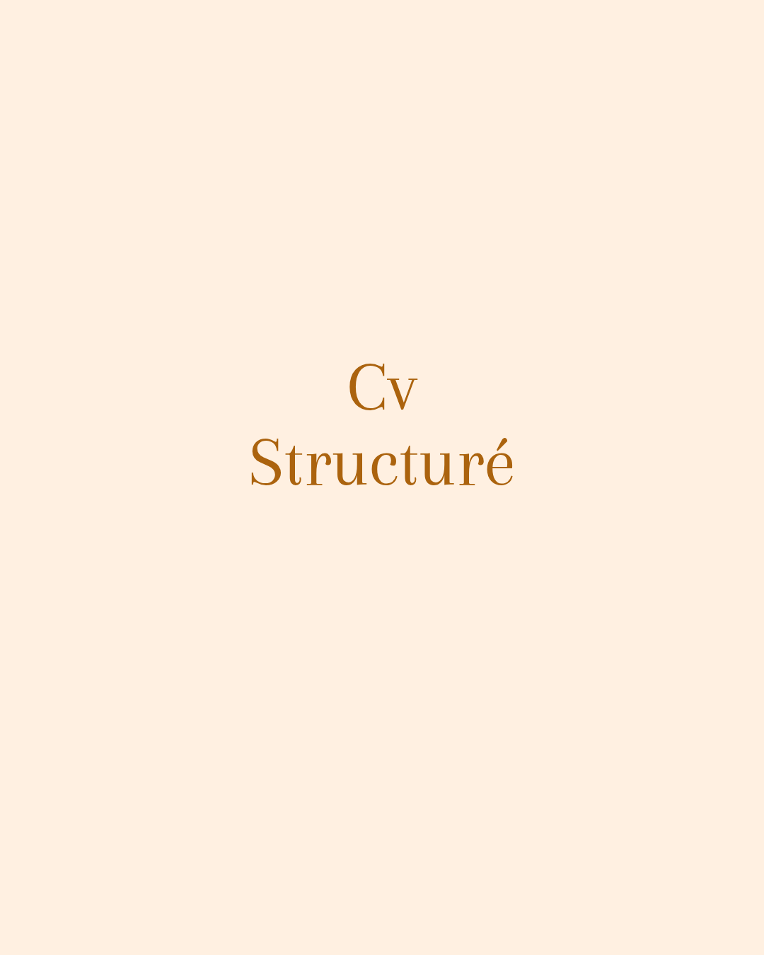 CV Structuré
